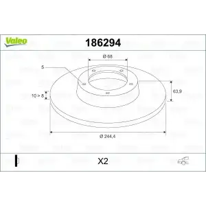 VALEO Fren Diski Arka (09075-ddf321-df2651 (Takım Fiyat)) - VW Grubu (VW/Audi/Seat/Skoda) 186294