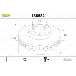 VALEO Fren Diski Ön (Ddf1708 / Df2806 (Takım Fiyat)) - VW Grubu (VW/Audi/Seat/Skoda) 186582