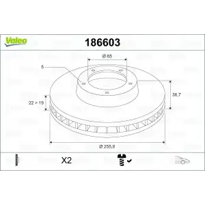 VALEO Fren Diski Ön (14404 / Ddf927 / Df2803 (Takım Fiyat)) - VW Grubu (VW/Audi/Seat/Skoda) 186603