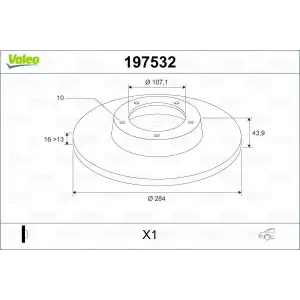 VALEO Fren Diski Arka (Adet Fiyatıdır (284 MM)) - Ford 197532