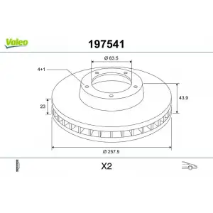 VALEO Fren Diski Ön (Takım /257.9 MM) - Ford 197541