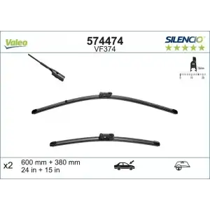 VALEO Silecek Süpürgesi Ön Takım (3397007555 / 119260 (600 X 380 MM) (MUZ Tip)) - VW Grubu (VW/Audi/Seat/Skoda) 574474