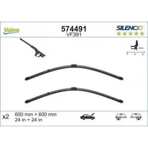 VALEO Silecek Süpürgesi Ön Takım (60,00-60,00mm) - Mercedes-Benz 574491