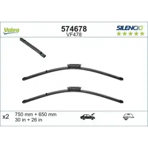 VALEO Silecek Süpürgesi Ön Takım (750 Mm + 650 Mm) - Renault / Dacia 574678