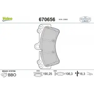 VALEO Fren Balatası Ön (670656) - VW Grubu (VW/Audi/Seat/Skoda)
