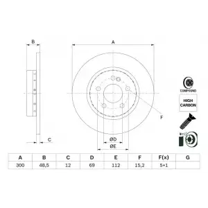 BOSCH Fren Diski Arka (0986479H49) - Mercedes-Benz