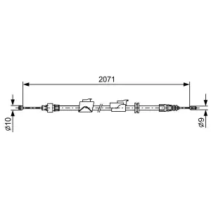 BOSCH EL Fren Teli Arka Sağ (2.071 Mm) - Ford 1987482242