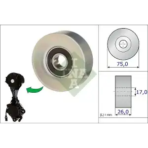 INA Devirdaim Kasnağı ((Gergi Kasnaginin Tek Rulmanı)) - Peugeot / Citroën / DS 532 0676 10