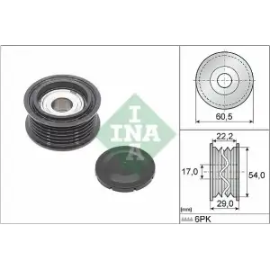 INA V Kayış Gergi Rulmanı (T36835) - VW Grubu (VW/Audi/Seat/Skoda) 532 0854 10