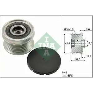 INA Alternatör Kasnağı (Rulmanlı) (535 0155 10) - VW Grubu (VW/Audi/Seat/Skoda)