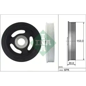 INA Krank Kasnağı (Açik Tip 3m5q 6b319 CC) - Ford 544 0104 10