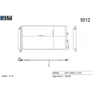 KALE Klima Radyatörü (Condenser 1 Sıra ALB SI) - Fiat / Alfa / Lancia 010ABC060