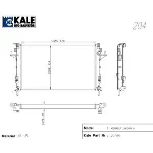 KALE Su Radyatörü (1 Sıra ALB SI) (0529302AL) - Renault / Dacia