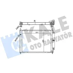 KALE Radyatör Komple (Modül Su Rad+kima RAD.) (Kondenser/brazing (Al/al)/511x378x38) - Renault / Dacia 342580