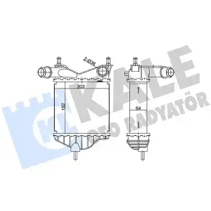 KALE Turbo Radyatörü ((MT) [Brazing] [192x207x64]) - Fiat / Alfa / Lancia 344890