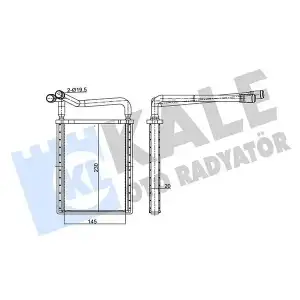 KALE Kalorifer Radyatörü (A/M 145x226x18 : Kalorifer Petegi) - Kore Araçları (Hyundai/Kia) 346765
