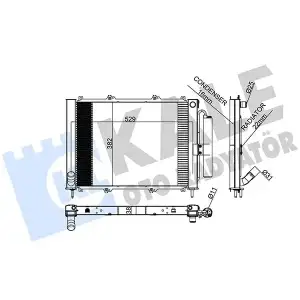KALE Radyatör Komple (Modül Rad+con) (Kondenser/brazing (Al/al)/509x382x38) - Renault / Dacia 382400
