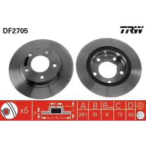 TRW Fren Diski Arka (DF2705) - Japon Araçları