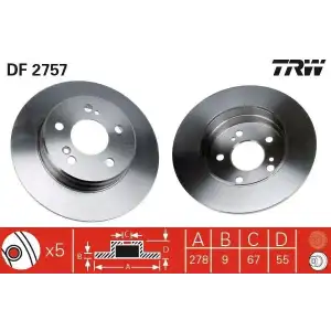 TRW Fren Diski Arka (DF2757) - Mercedes-Benz