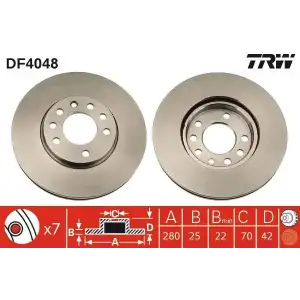 TRW Fren Diski Ön (5 Bijon Takım) - Opel DF4048