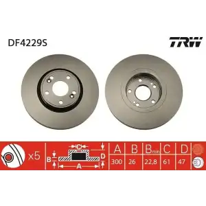 TRW Fren Diski Ön (300mm(5 Bijon)) - Renault / Dacia DF4229S