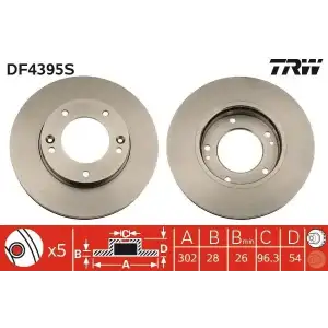 TRW Fren Diski Ön (Adet : 302 X 5 Havalı) - Kore Araçları (Hyundai/Kia) DF6081S