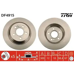 TRW Fren Diski Arka (Takım) (DF4915) - Mercedes-Benz