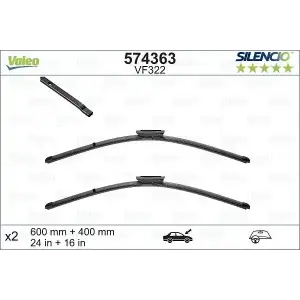 VALEO Silecek Süpürgesi Ön Takım (574363) - Peugeot / Citroën / DS