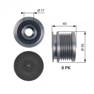 GATES Alternatör Kasnağı (535 0124 10) - VW Grubu (VW/Audi/Seat/Skoda) OAP7114