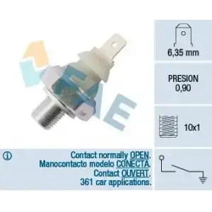 FAE Yağ Basınç Müşürü (Gri / 0,75 BAR) - VW Grubu (VW/Audi/Seat/Skoda) FAE 12930
