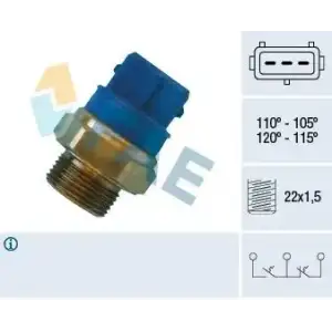 FAE Fan Müşürü (105-115 °C Mavi 3 Fişli Dikdörtgen Soketli) - Opel FAE 38330