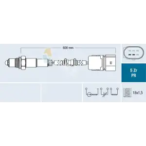 FAE Oksijen Sensörü (Katalitik Konvektör Öncesi) (FAE 75042) - VW Grubu (VW/Audi/Seat/Skoda)