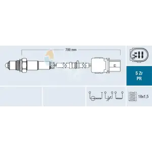 FAE Oksijen Sensörü (Katalitik Konvektör Arkasi) - VW Grubu (VW/Audi/Seat/Skoda) FAE 75158