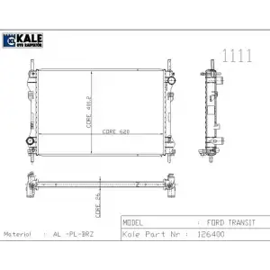 KALE Su Radyatörü (Klimasız Brazing) (0222271AB) - Ford