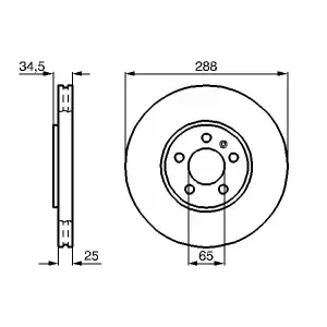 BOSCH Fren Diski Ön (Ddf1221 / Df4027 (Adet Fiyat)) - VW Grubu (VW/Audi/Seat/Skoda) 0986478867
