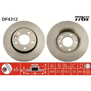TRW Fren Diski Arka (28682 / Ddf1286 (Takım Fiyat)) - VW Grubu (VW/Audi/Seat/Skoda) DF4312