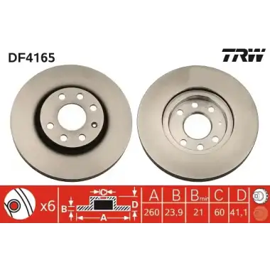 TRW Fren Diski Ön (Takım) (DF4165) - Opel
