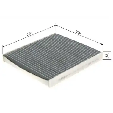 BOSCH Polen Filtresi (E2998lc / Lak888 (Karbonlu)) - VW Grubu (VW/Audi/Seat/Skoda) 1987432543