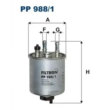 FILTRON Yakıt Filtresi (Mazot Filtresi (Üstü Açik Tip)) (PP 988/1) - Renault / Dacia