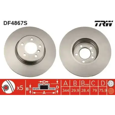 TRW Fren Diski Ön (DF4867S) - BMW / Mini