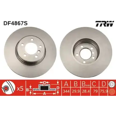 TRW Fren Diski Ön (DF4867S) - BMW / Mini