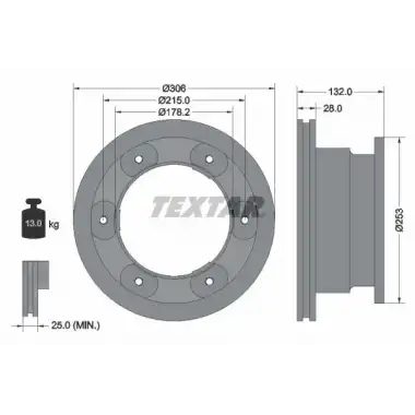 TEXTAR Fren Diski - Ağır Vasıta TX 93177703