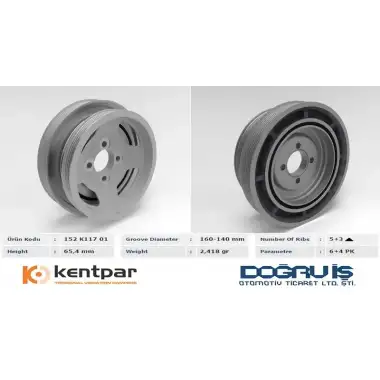 KENTPAR Krank Kasnağı (EUR -3-4 ( Çiftli )) - Fiat / Alfa / Lancia KENT 152 K117 01