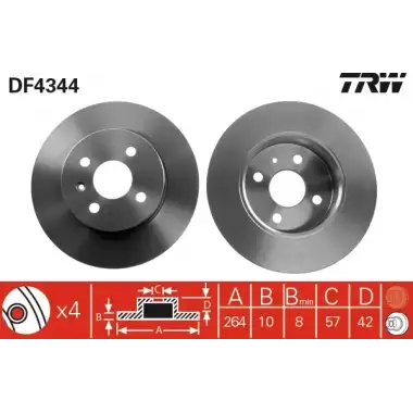 TRW Fren Diski Arka (Takım) (DF4344) - Opel