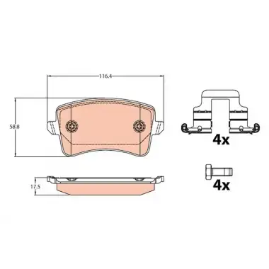 TRW Fren Balatası Arka (Fdb4190) - VW Grubu (VW/Audi/Seat/Skoda) GDB2107