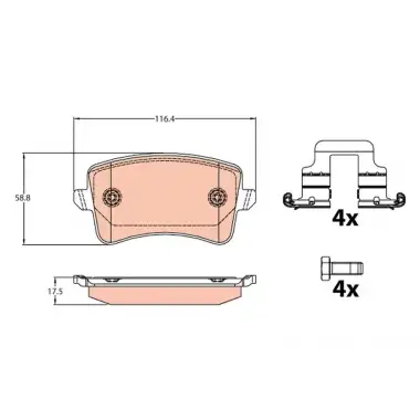 TRW Fren Balatası Arka (Fdb4190) - VW Grubu (VW/Audi/Seat/Skoda) GDB2107