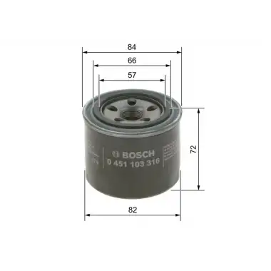 BOSCH Yağ Filtresi (2630022800 - 2630035531 - 0rf0323802) - Kore Araçları (Hyundai/Kia) 0451103316