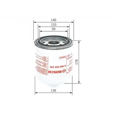 BOSCH Hava Kurutucusu Kartuşu (Basınçlı Hava Sistemi) (0986628258) - Ağır Vasıta