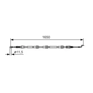 BOSCH EL Fren Teli Arka ((1650 Mm)) - VW Grubu (VW/Audi/Seat/Skoda) 1987482016