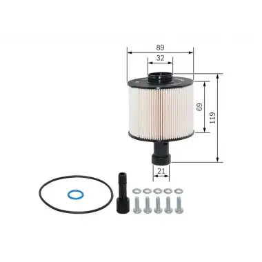 BOSCH Yakıt Filtresi (Mazot Filtresi (Eleman)) (F026402825) - Renault / Dacia